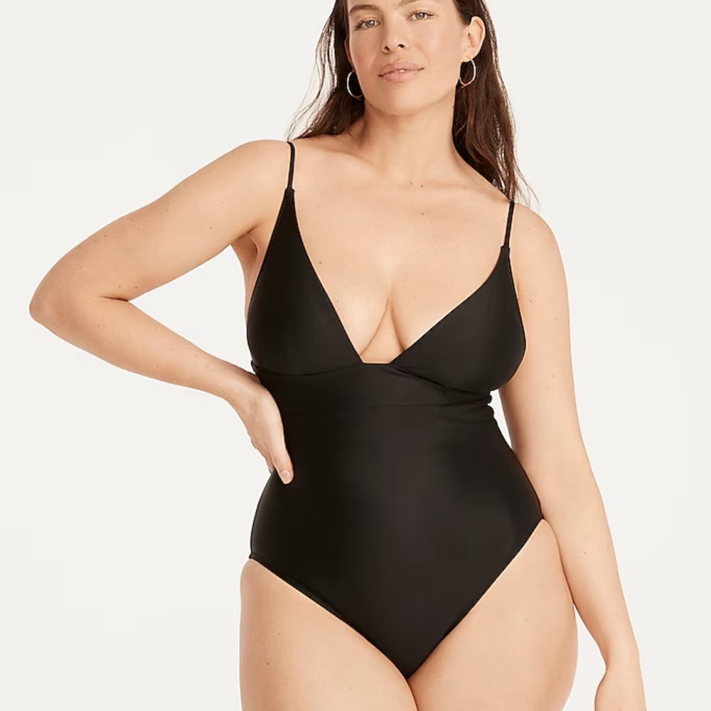 J. Crew Long Torso Deep V-neck One-piece